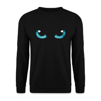 Cat Eyes Blue - Unisex Sweatshirt - black - Front - Alina (178cm) & Michal (187cm)