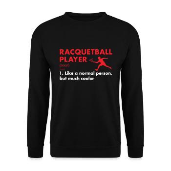 Définition du joueur sportif Racquetball - Sweat-shirt Unisexe - noir - Devant - Alina (178cm) & Michal (187cm)