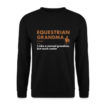 Sport Grand-mère Définition Équestre - Sweat-shirt Unisexe - noir - Devant - Alina (178cm) & Michal (187cm)