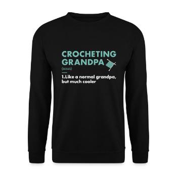 Crocheteur Grand-père Définition Crochet - Sweat-shirt Unisexe - noir - Devant - Alina (178cm) & Michal (187cm)