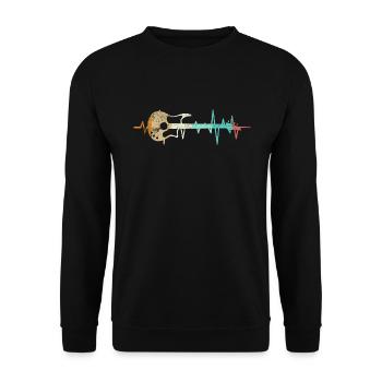 Bassist battement du cœur guitare basse guitare basse - Sweat-shirt Unisexe - noir - Devant - Alina (178cm) & Michal (187cm)
