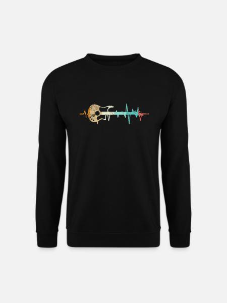 Bassist Herzschlag Bassgitarrist Bassgitarre - Unisex Pullover - Schwarz