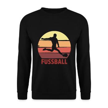 Fußballspieler Geschenk Fußball Fan Fußballer - Unisex Pullover - Schwarz - Vorne - Alina (178cm) & Michal (187cm)