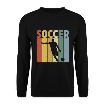 Fußballspieler Geschenk Fußball Fan Fußballer - Unisex Pullover - Schwarz - Vorne - Alina (178cm) & Michal (187cm)