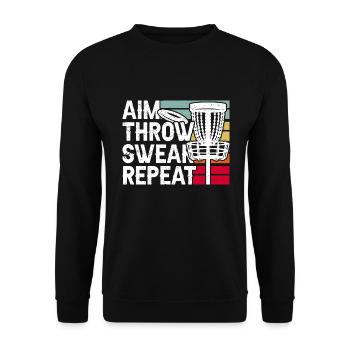 Disc Golf Disc Golfing - Unisex Sweatshirt - black - Front - Alina (178cm) & Michal (187cm)