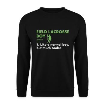 Sport Boy Definition Field Lacrosse - Unisex Sweatshirt - black - Front - Alina (178cm) & Michal (187cm)