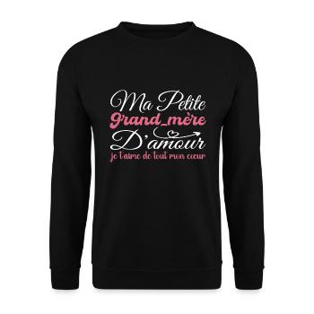 Grandma Love Gift, Grandma I Love You - Unisex Sweatshirt - black - Front - Alina (178cm) & Michal (187cm)