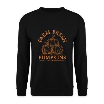 Citrouilles Cueillette Ferme Citrouilles fraîches Champ Jardin - Sweat-shirt Unisexe - noir - Devant - Alina (178cm) & Michal (187cm)