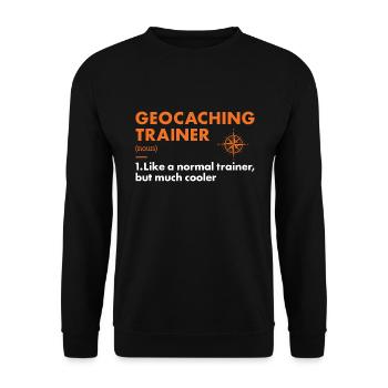 Geocacher Trainer Definition Geocaching - Unisex Sweatshirt - black - Front - Alina (178cm) & Michal (187cm)