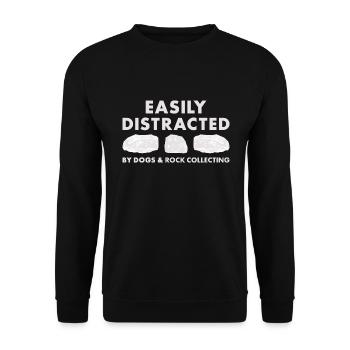 Collecteur de roches Chiens distraits et collecte de roches - Sweat-shirt Unisexe - noir - Devant - Alina (178cm) & Michal (187cm)