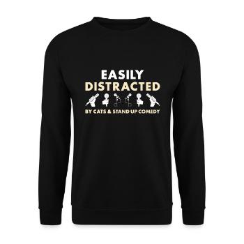 Comédien distrait par les chats et la comédie stand-up - Sweat-shirt Unisexe - noir - Devant - Alina (178cm) & Michal (187cm)