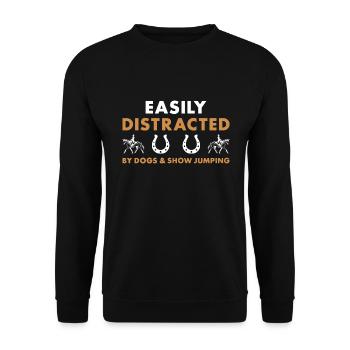 Le sauteur facilement distrait par les chiens et le saut d’obstacles - Sweat-shirt Unisexe - noir - Devant - Alina (178cm) & Michal (187cm)