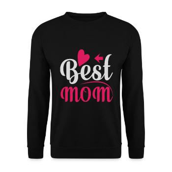 Best Mom - Unisex Pullover - Schwarz - Vorne - Alina (178cm) & Michal (187cm)