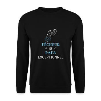 Pêcheur et papa exceptionnel ! cadeau pêcheur - Sweat-shirt Unisexe - noir - Devant - Alina (178cm) & Michal (187cm)