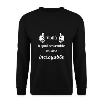 Voilà à quoi ressemble un kiné incroyable ! fête - Sweat-shirt Unisexe - noir - Devant - Alina (178cm) & Michal (187cm)