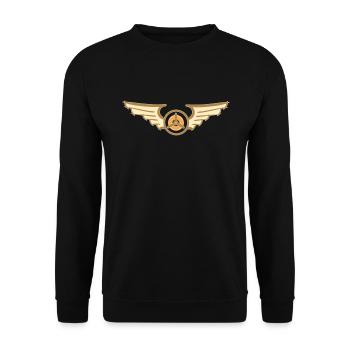 Aviation Symbol Air Force Swing Airplane Pilot - Unisex Sweatshirt - black - Front - Alina (178cm) & Michal (187cm)