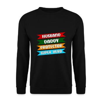 Fête des Pères Papa Papa Papa Papa Papa Papa - Sweat-shirt Unisexe - noir - Devant - Alina (178cm) & Michal (187cm)