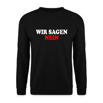 Wir sagen nein - Unisex Pullover - Schwarz - Vorne - Alina (178cm) & Michal (187cm)