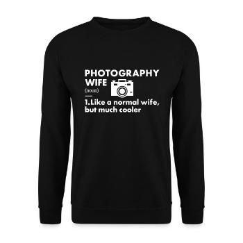 Photographer Wife Definition Photography - Unisex Sweatshirt - black - Front - Alina (178cm) & Michal (187cm)