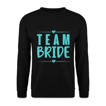 Team Braut - Unisex Pullover - Schwarz - Vorne - Alina (178cm) & Michal (187cm)