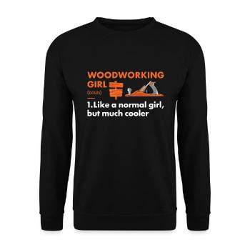 Menuisier Définition Travail du bois - Sweat-shirt Unisexe - noir - Devant - Alina (178cm) & Michal (187cm)