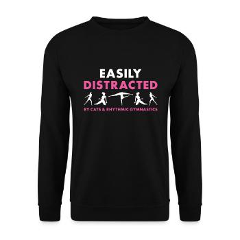 Gymnaste distrait par les chats et la gymnastique rythmique - Sweat-shirt Unisexe - noir - Devant - Alina (178cm) & Michal (187cm)