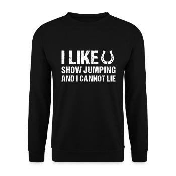 Jumper J’aime le saut d’obstacles - Sweat-shirt Unisexe - noir - Devant - Alina (178cm) & Michal (187cm)