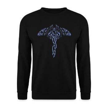 Maori tattoo rays wisdom blue - Unisex Sweatshirt - black - Front - Alina (178cm) & Michal (187cm)