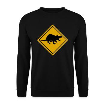 Panneau routier du diable de Tasmanie en Australie - Sweat-shirt Unisexe - noir - Devant - Alina (178cm) & Michal (187cm)