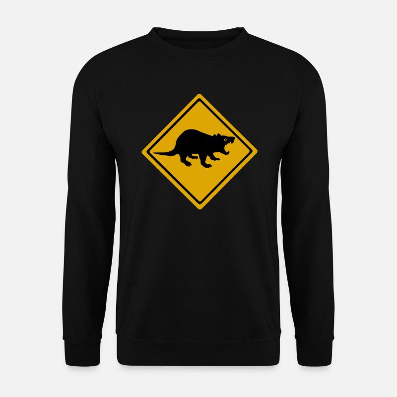 Tasmanian Devil Road Sign Australia - Unisex Sweatshirt - black
