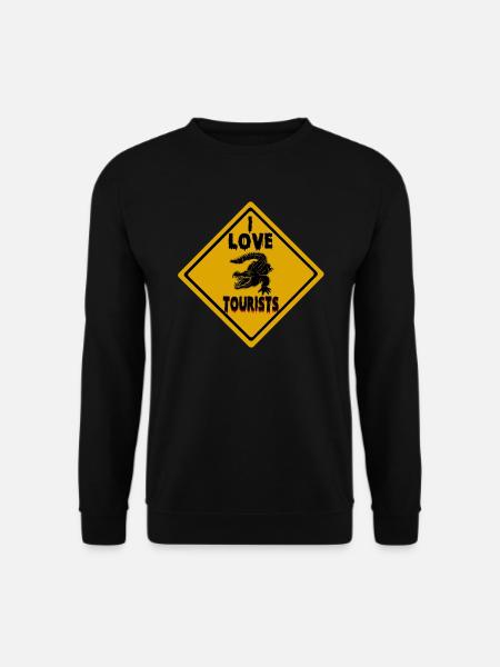 I Love Tourists Panneau routier - Sweat-shirt Unisexe - noir