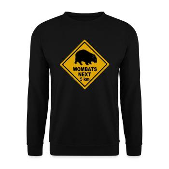 Wombats à 5 km de la plaque de rue - Sweat-shirt Unisexe - noir - Devant - Alina (178cm) & Michal (187cm)