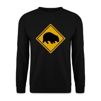 Panneau de signalisation de Wombat Australie - Sweat-shirt Unisexe - noir - Devant - Alina (178cm) & Michal (187cm)
