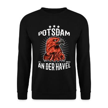 Potsdam an der Havel T-Shirt - Unisex Pullover - Schwarz - Vorne - Alina (178cm) & Michal (187cm)