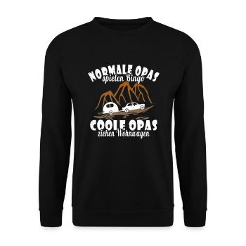 Wohnwagen Opa Enkel - Unisex Pullover - Schwarz - Vorne - Alina (178cm) & Michal (187cm)