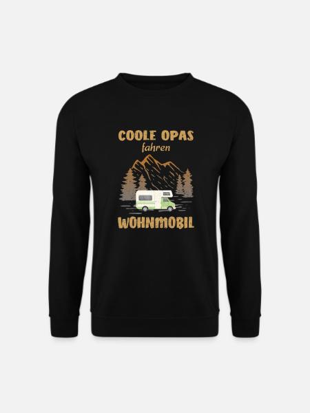 Coole Opas fahren Wohnmobil Camping - Unisex Pullover - Schwarz