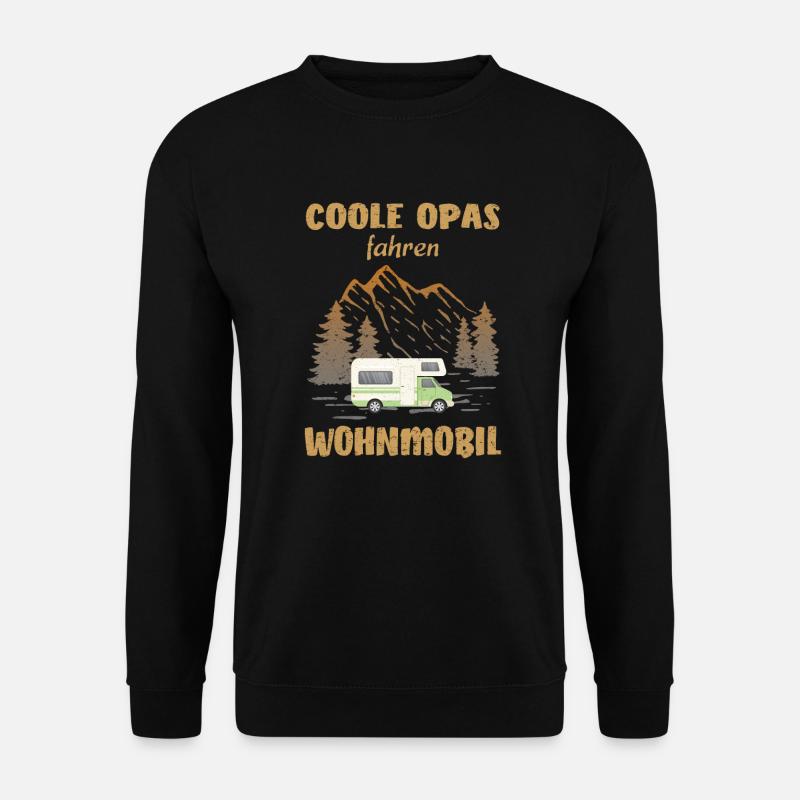 Coole Opas fahren Wohnmobil Camping - Unisex Pullover - Schwarz