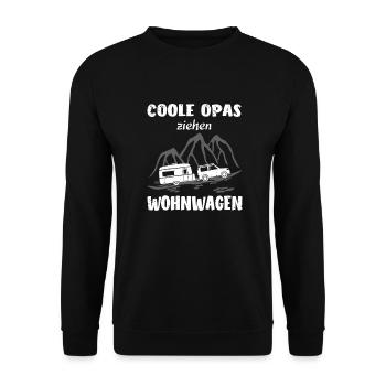 Wohnwagen Camping Opa - Unisex Pullover - Schwarz - Vorne - Alina (178cm) & Michal (187cm)