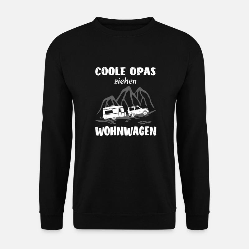 Wohnwagen Camping Opa - Unisex Pullover - Schwarz