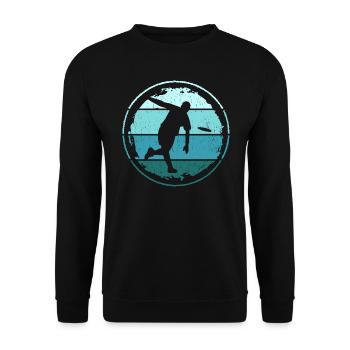 Retro Disc Golf Player Disc Golf Disc Golf Player - Sweat-shirt Unisexe - noir - Devant - Alina (178cm) & Michal (187cm)