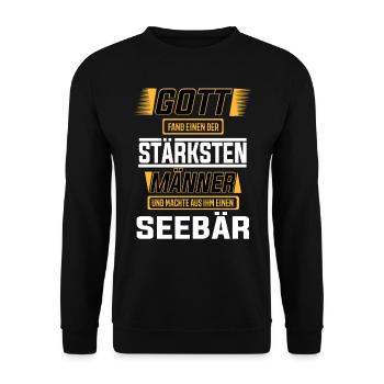 Seebär, einer der stärksten Männer der Welt Shirt - Unisex Pullover - Schwarz - Vorne - Alina (178cm) & Michal (187cm)