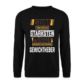 Gewichtheber einer der stärksten Männer der Welt - Unisex Pullover - Schwarz - Vorne - Alina (178cm) & Michal (187cm)
