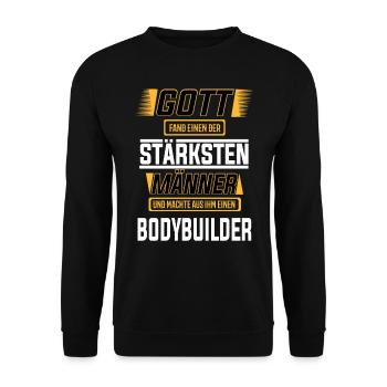 Bodybuilder einer der stärksten Männer der Welt - Unisex Pullover - Schwarz - Vorne - Alina (178cm) & Michal (187cm)