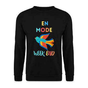 EN MODE WEEK-END - Sweat-shirt Unisexe - noir - Devant - Alina (178cm) & Michal (187cm)