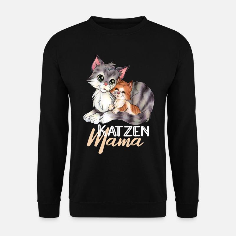Niedliche Katze Mama mit Kitten Muttertag Geschenk - Unisex Pullover - Schwarz