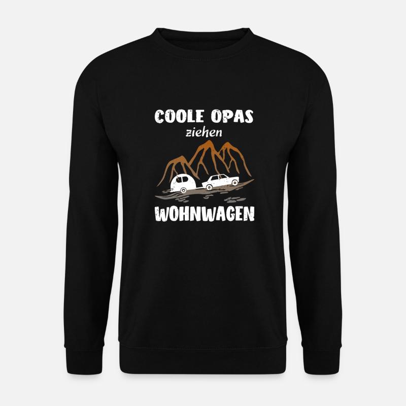 Wohnwagen Camping Opa - Unisex Pullover - Schwarz