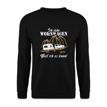Wohnwagen Camping Camper - Unisex Pullover - Schwarz - Vorne - Alina (178cm) & Michal (187cm)