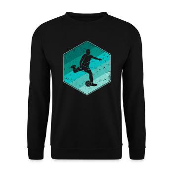 Footballer Retro Football Player Football Player - Unisex Sweatshirt - black - Front - Alina (178cm) & Michal (187cm)