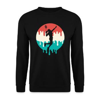 Badminton player dripping badminton badminton - Unisex Sweatshirt - black - Front - Alina (178cm) & Michal (187cm)
