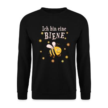 Ich bin eine Biene - Unisex Pullover - Schwarz - Vorne - Alina (178cm) & Michal (187cm)